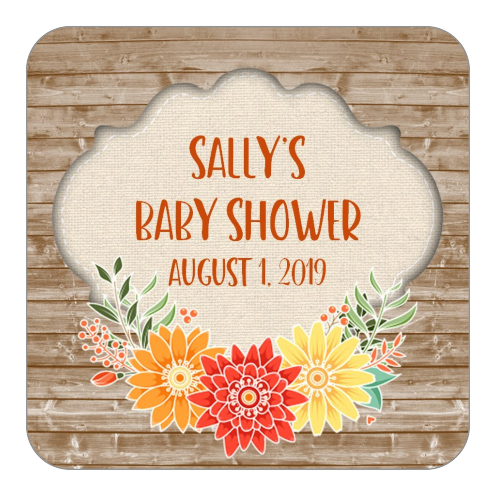 Rustic Floral Favor Stickers OR Tags