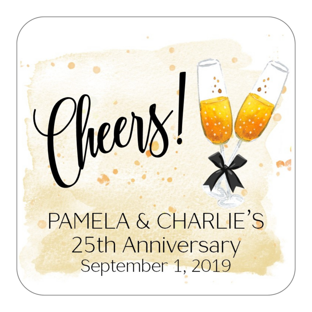 Champagne Toast Stickers OR Tags