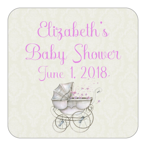 Vintage Baby Shower Stickers OR Tags