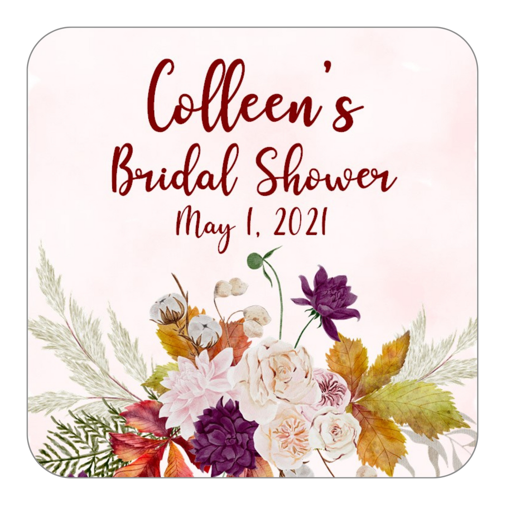 Fall Floral Favor Stickers OR Tags