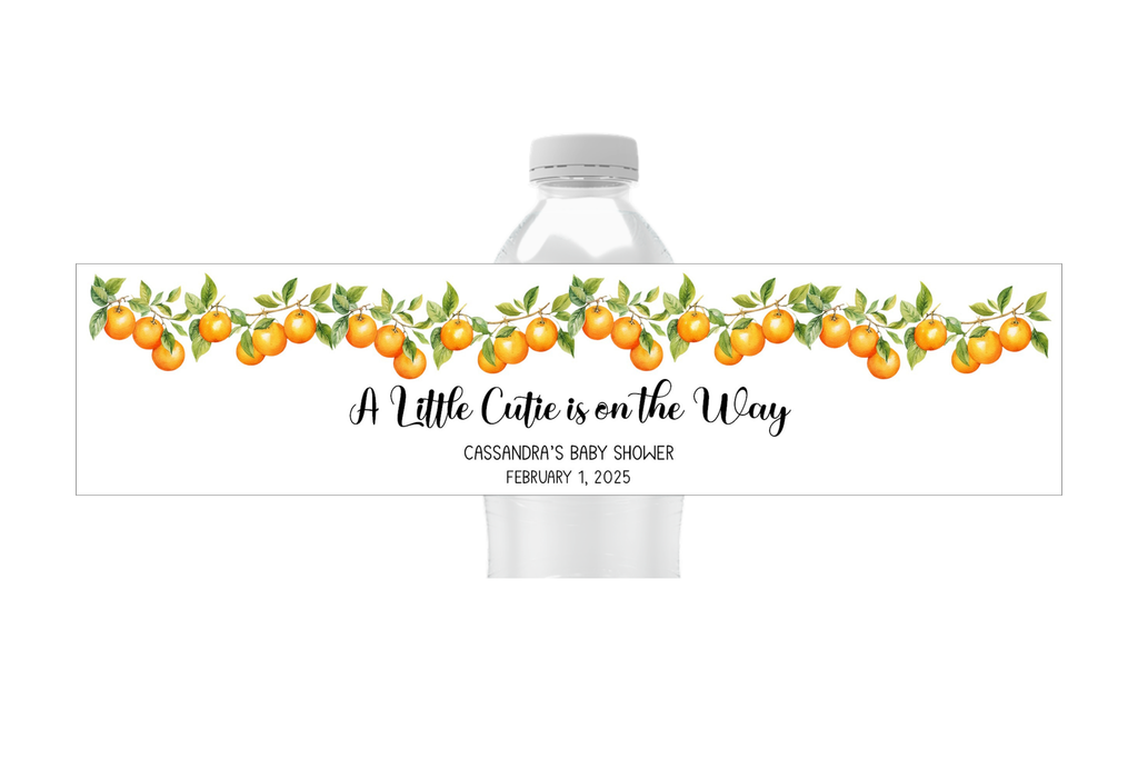 Little Cutie Orange Water Bottle Labels