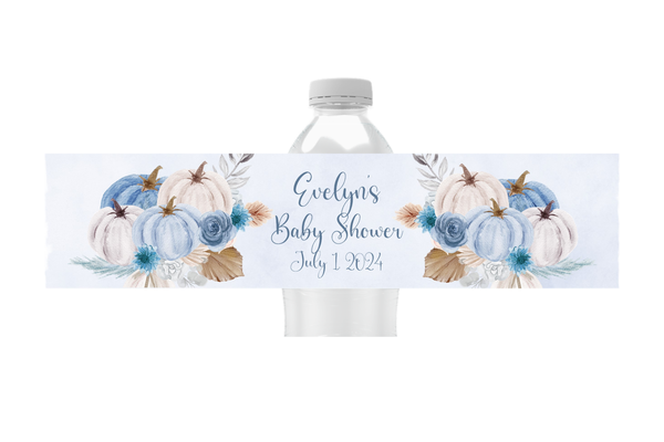 Blue Pumpkin Water Bottle Labels