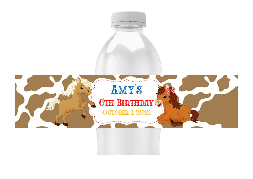 Horse Water Bottle Labels