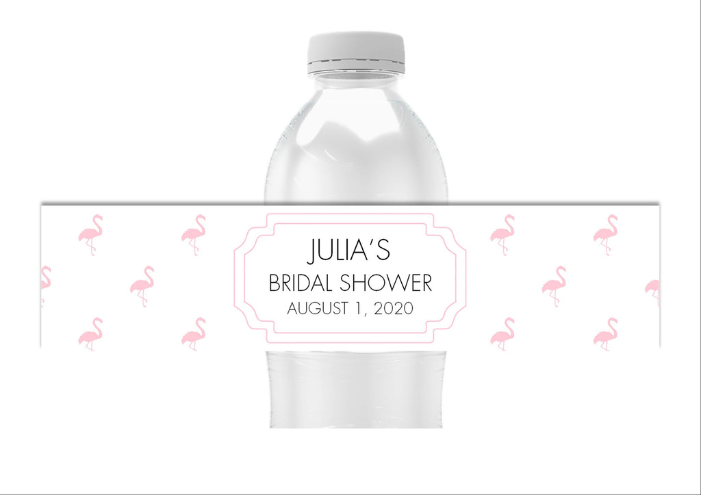 Pink Flamingo Water Bottle Labels