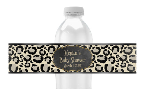 Leopard Pattern Water Bottle Labels