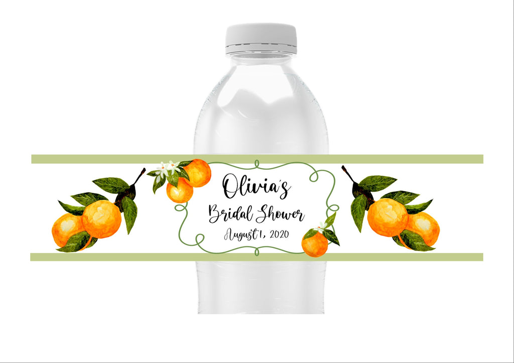 Oranges Water Bottle Labels