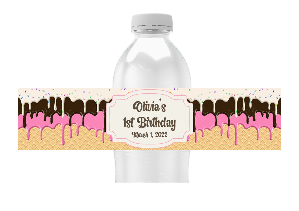 Ice Cream Water Bottle Labels