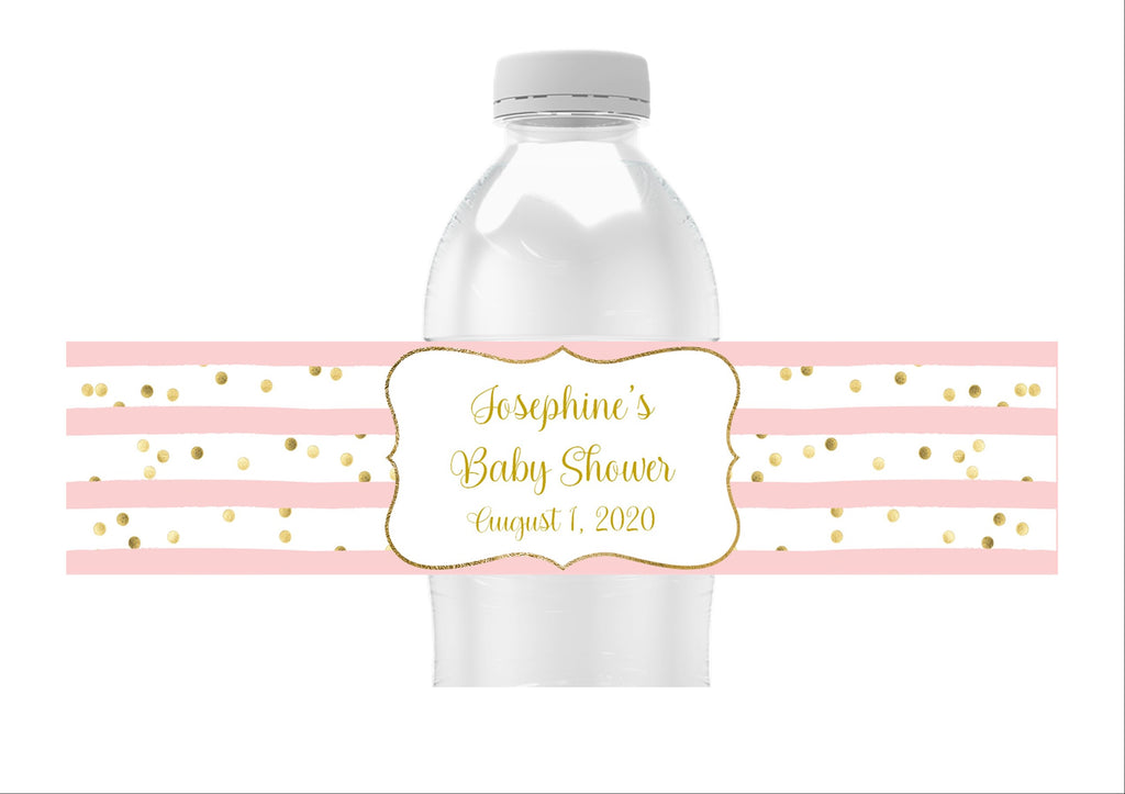 Confetti Stripe Water Bottle Labels
