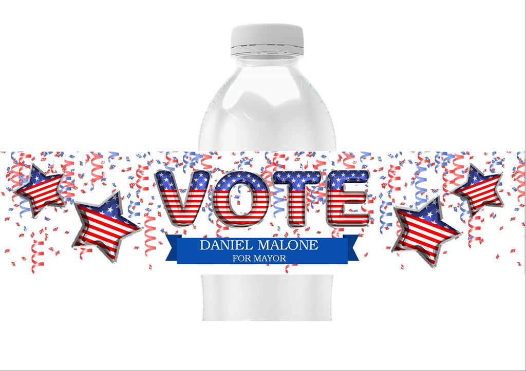 Election Day Water Bottle Labels