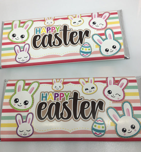 Easter Bunny Stripes Candy Bar Wrapper - Cathy's Creations - www.candywrappershop.com
