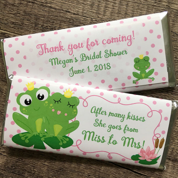 Frog Prince Bridal Shower Candy Bar Wrapper - Cathy's Creations - www.candywrappershop.com
