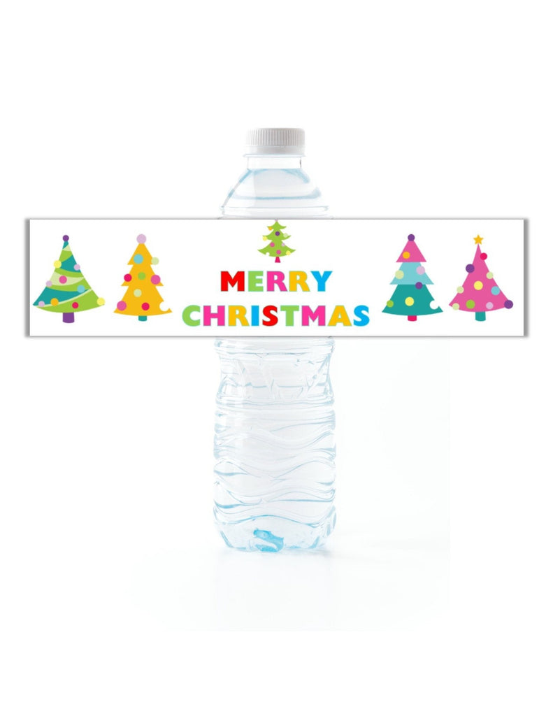 Christmas Tree Water Bottle Labels - Cathy's Creations - www.candywrappershop.com