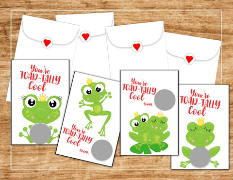 Frog Valentine's Day Scratch Off Cards - Cathy's Creations - www.candywrappershop.com