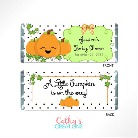 Pumpkin Baby Candy Bar Wrapper - Cathy's Creations - www.candywrappershop.com