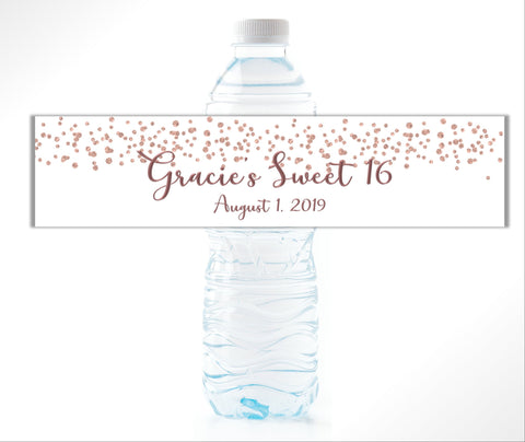Glitter Confetti Water Bottle Labels - Cathy's Creations - www.candywrappershop.com