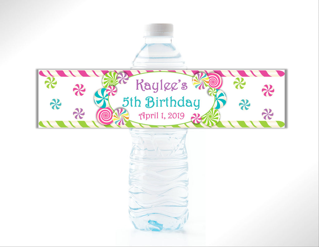 Candy Themed Water Bottle Labels - Cathy's Creations - www.candywrappershop.com