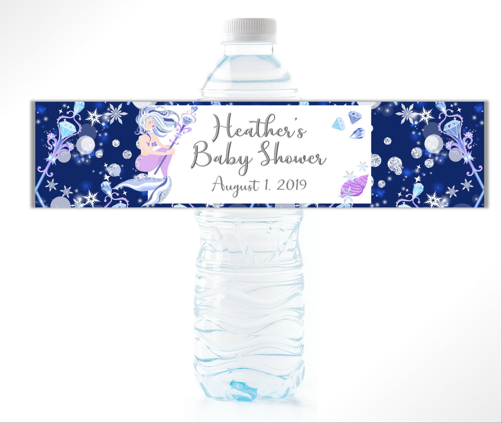 Mermaid Water Bottle Labels - Cathy's Creations - www.candywrappershop.com