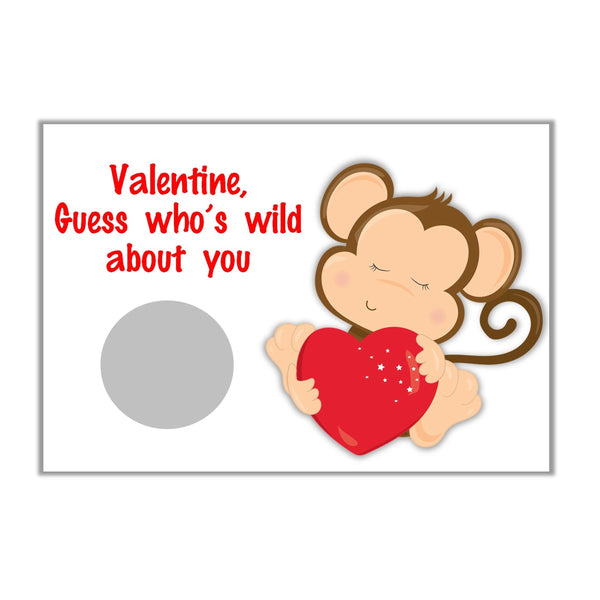 Safari Valentine's Day Scratch Off Cards - Cathy's Creations - www.candywrappershop.com
