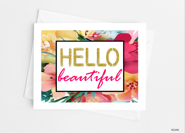 Hello Beautiful Note Cards - Cathy's Creations - www.candywrappershop.com
