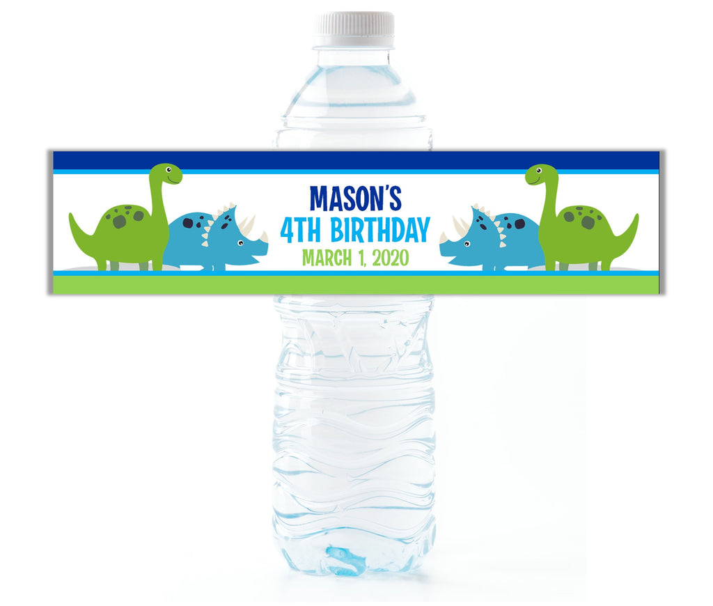 Dinosaur Water Bottle Labels - Cathy's Creations - www.candywrappershop.com