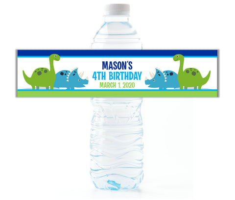 Dinosaur Water Bottle Labels - Cathy's Creations - www.candywrappershop.com