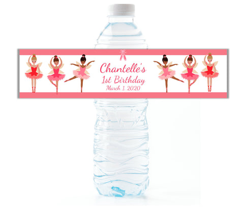 Ballerinas Water Bottle Labels - Cathy's Creations - www.candywrappershop.com