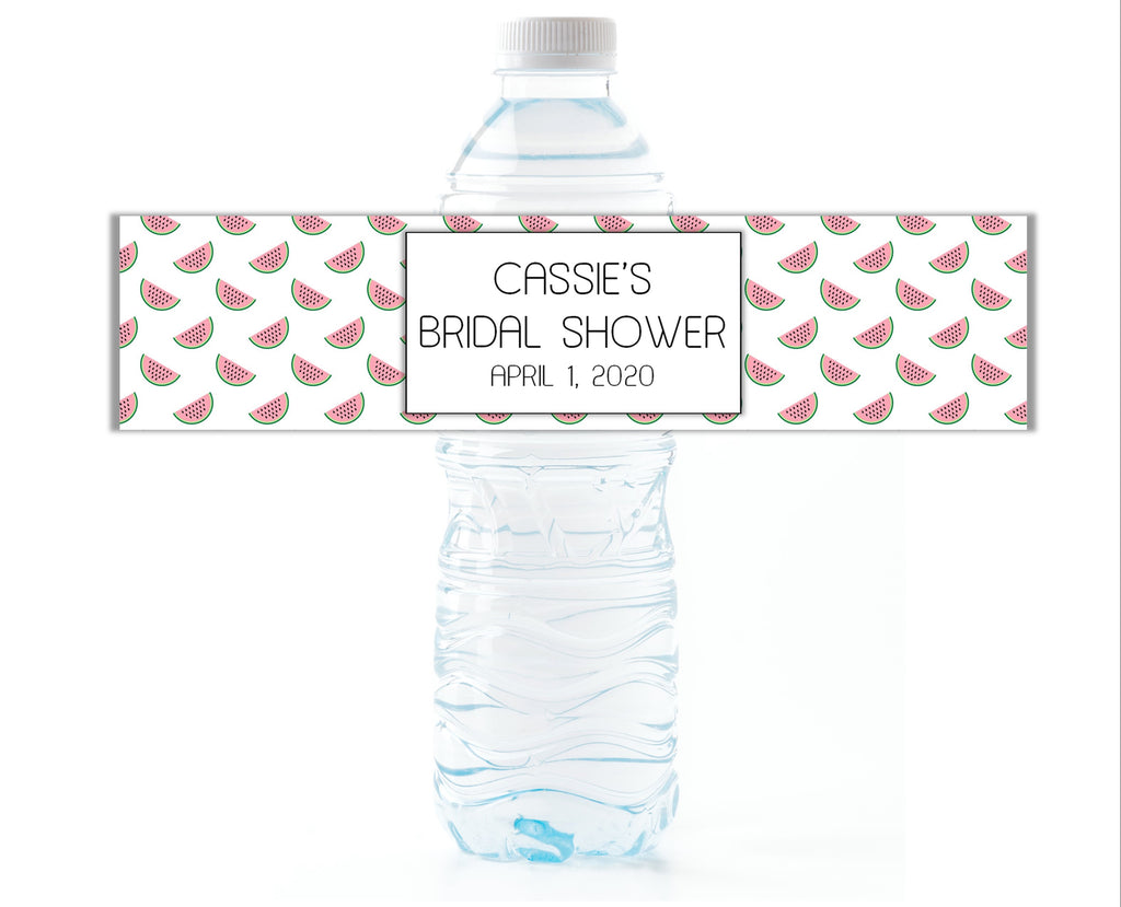 Modern Watermelon Water Bottle Labels - Cathy's Creations - www.candywrappershop.com