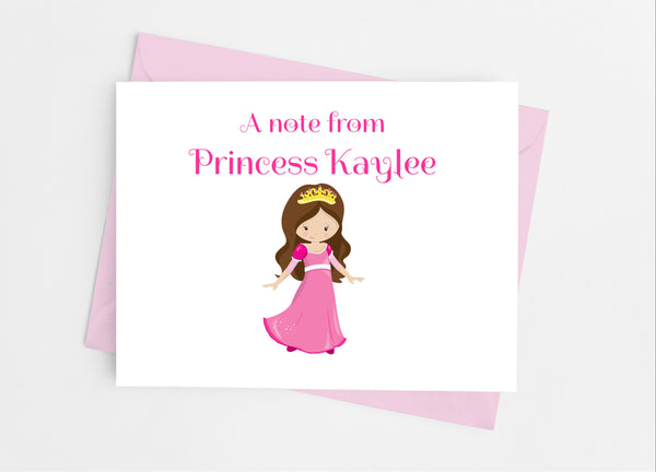 Pink Princess Note Cards - Cathy's Creations - www.candywrappershop.com