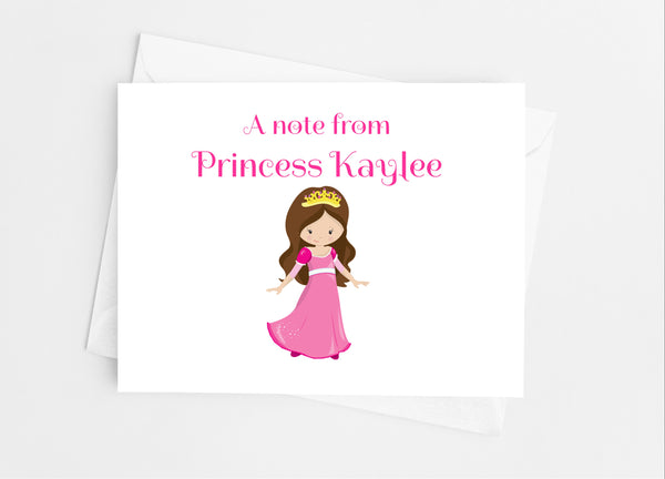 Pink Princess Note Cards - Cathy's Creations - www.candywrappershop.com