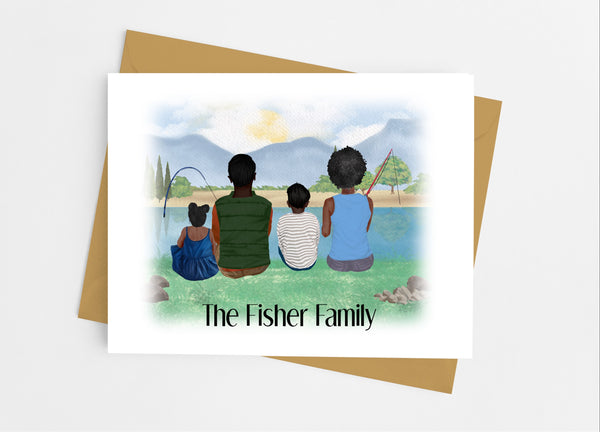 Fishing Family Portrait Note Cards - Cathy's Creations - www.candywrappershop.com