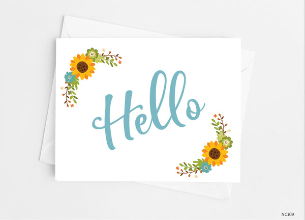 Sunflower Hello Note Cards - Cathy's Creations - www.candywrappershop.com