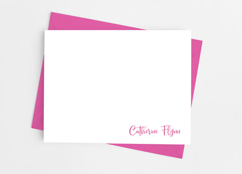 Personalized Stationery Flat Note Cards - Contempo Script - Cathy's Creations - www.candywrappershop.com