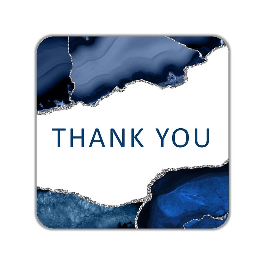 Blue Agate Thank You Favor Stickers OR Tags - Cathy's Creations - www.candywrappershop.com