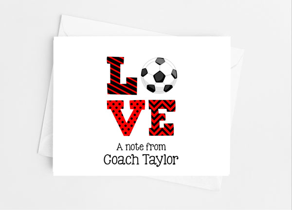 Sports Love Soccer Note Cards - Cathy's Creations - www.candywrappershop.com