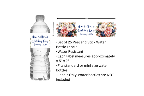 Floral Water Bottle Labels