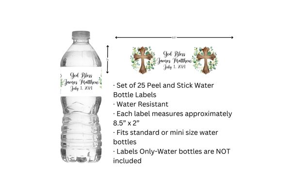 Religious Cross Water Bottle Labels