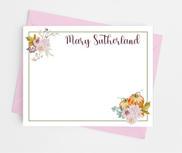 Fall Floral Flat Note Cards