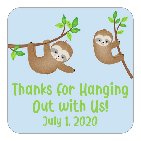 Sloth Favor Stickers OR Tags