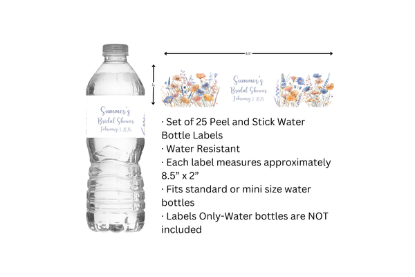 Wildflowers Water Bottle Labels
