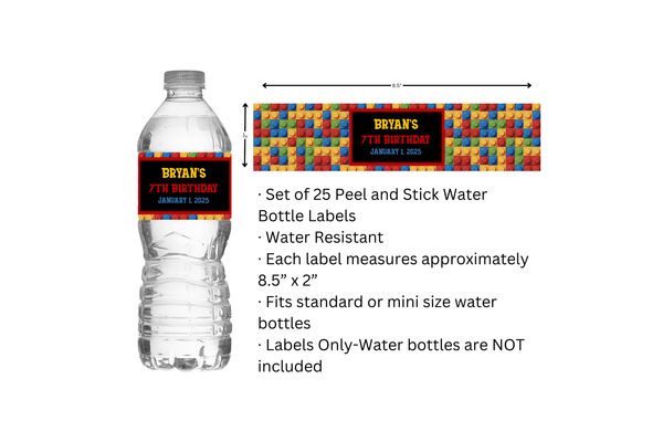 Building Block Water Bottle Labels