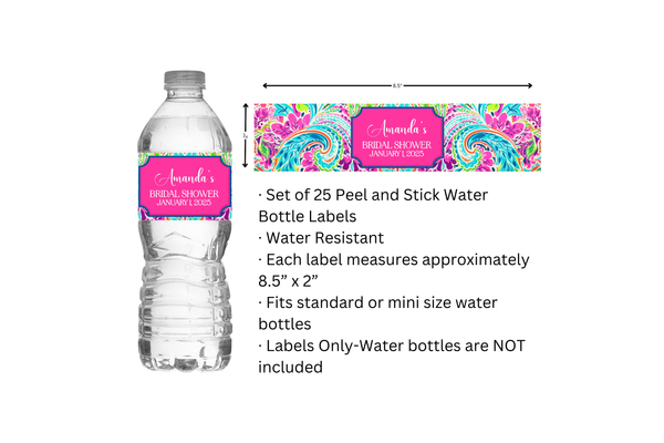 Preppy Paisley Water Bottle Labels