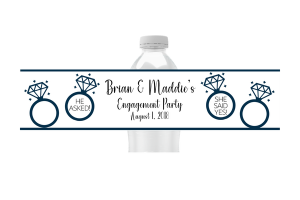 Engagement Ring Water Bottle Labels