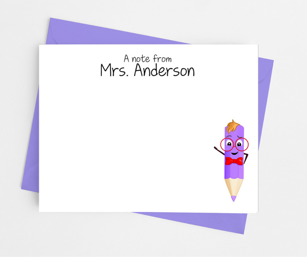 Pencil Pal Flat Note Cards