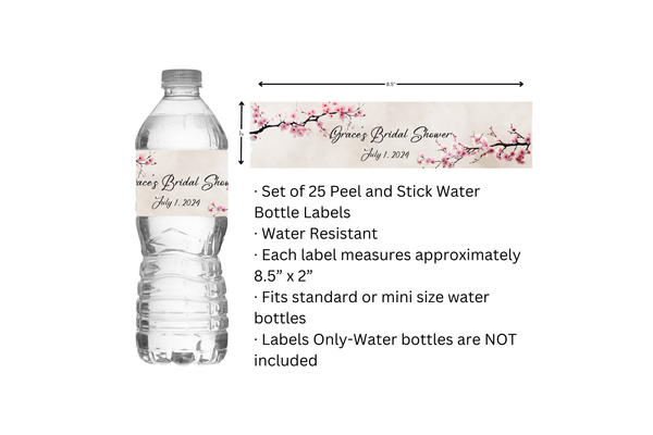 Cherry Blossom Water Bottle Labels