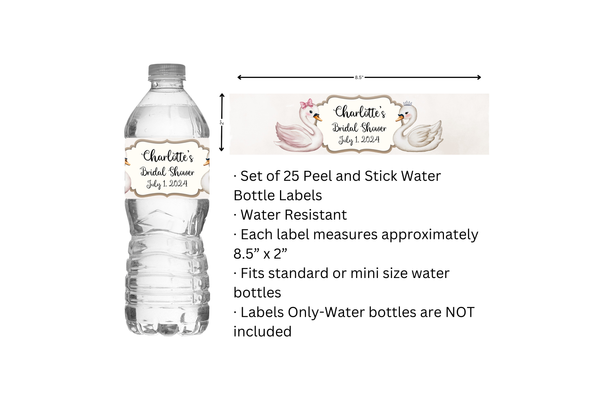 Swan Water Bottle Labels