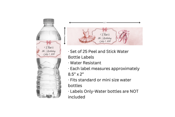 Ballet Water Bottle Labels