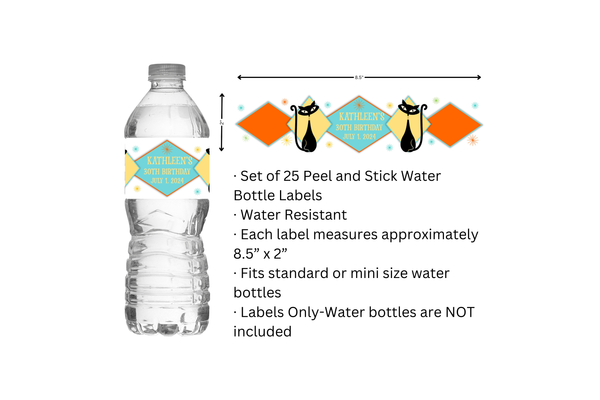 MCM Cat Water Bottle Labels