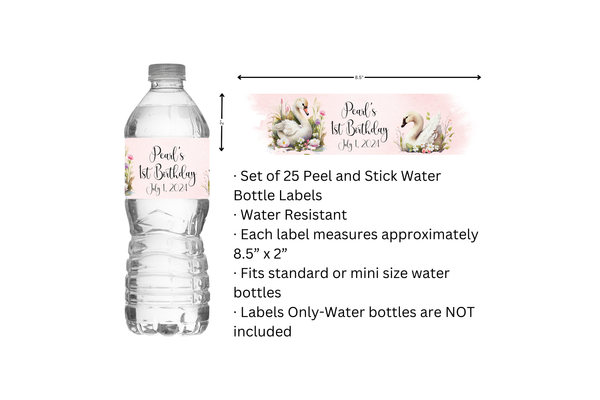 Swan Water Bottle Labels