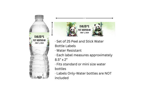 Panda Water Bottle Labels