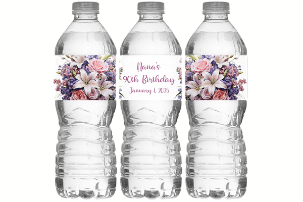 Floral Water Bottle Labels